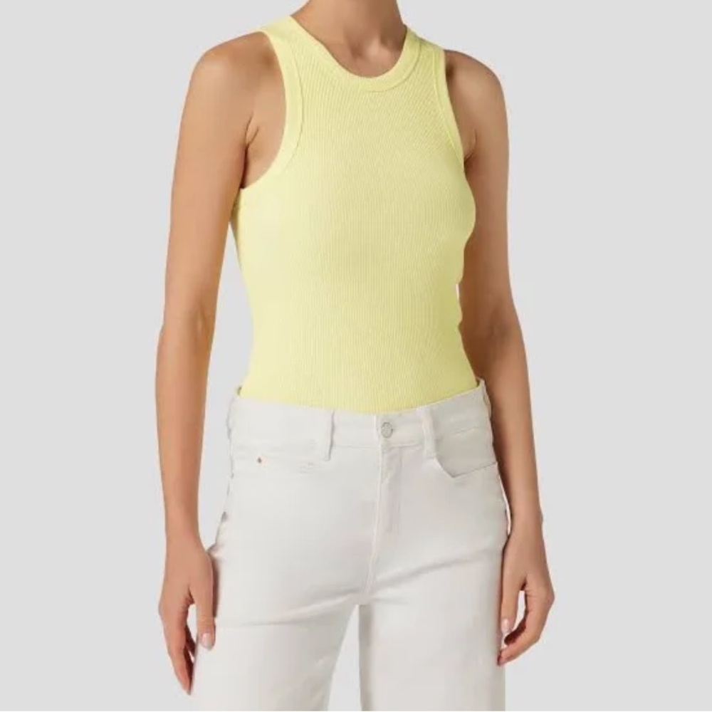 NWT! Adorable ribbed pastel yellow tank top